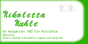 nikoletta muhle business card